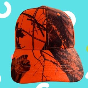 Neon Orange Real Tree Adjustable Baseball Hat